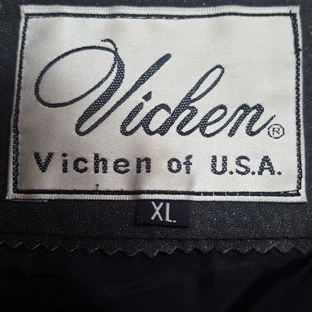 Vichen Black leather Vest 24" length - large - Picture 3 of 8